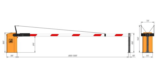 Антивандальный автоматический шлагбаум Фантом Титан F9T