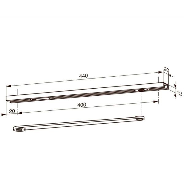 Скользящий канал dormakaba G96N20 DIN-L, 20х12мм, серый для ITS96