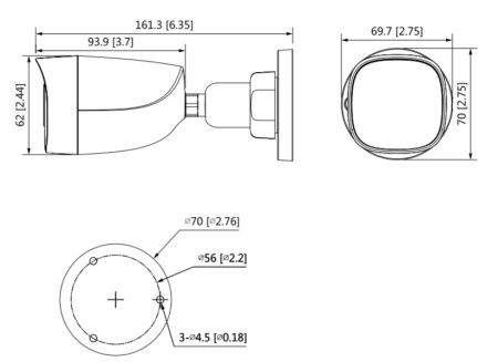 Уличная HD-CVI видеокамера 2Мп Dahua DH-HAC-HFW1200CP-0360B-S5