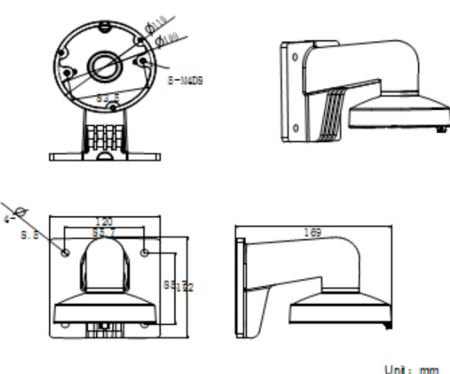 Настенный кронштейн HikVision DS-1272ZJ-110B для купольных камер
