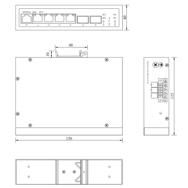 PoE-коммутатор RVi-1NSIM4GP-2S управляемый L2 сетевой