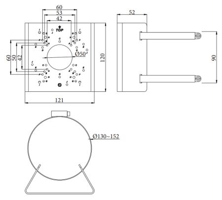 Кронштейн для видеокамер RVi-2BPM-2 для крепления на столб