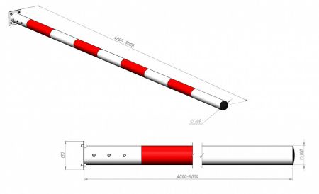 Стрела круглая Фантом К4(100) 4м с функцией "антиветер" Ø100мм со светоотражающими наклейками