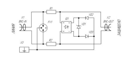 УЗИП Hakel H30 6В, 75Ом, BNC (F/F) для защиты систем видеонаблюдения по одной коаксиальной линии УЗИП Hakel H30 6В, 75Ом, BNC (F/F) для защиты систем видеонаблюдения по одной коаксиальной линии