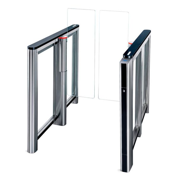 Турникет распашной PERCo ST-11M «Скоростной проход» с картоприемником, крышками из искусственного камня и створками 300 мм, высотой 1300 мм