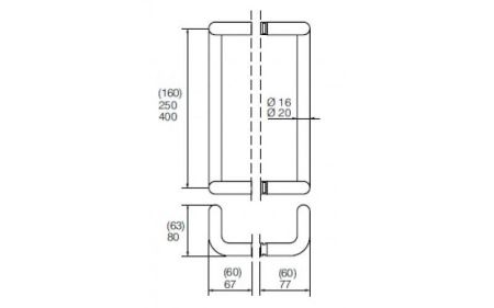 Ручка-скоба дверная Abloy Presto 138/250 K Ms Cr, латунь хромированная