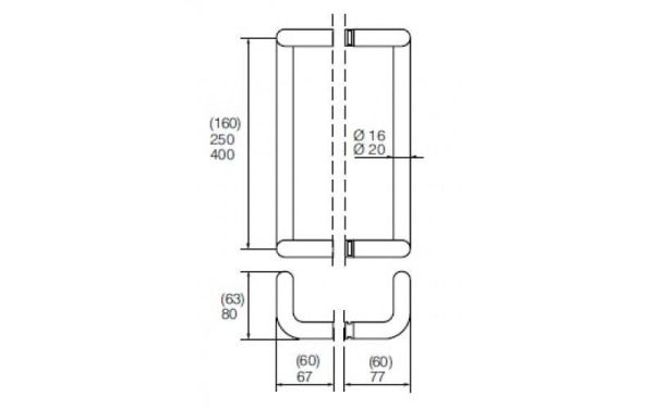 Ручка-скоба дверная Abloy Presto 138/250 K Ms Cr, латунь хромированная