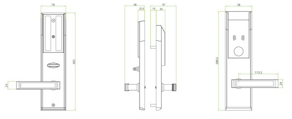 Электронный замок для гостиниц ZKTeco LH6000 с RFID считывателем Mifare