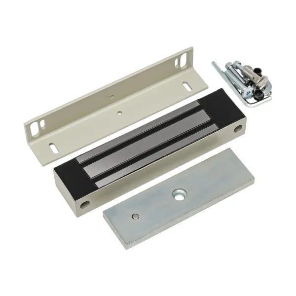 Электромагнитный замок ML-295 K-2 с уголком и датчиком Холла, серый