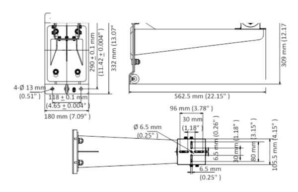 Настенный кронштейн HikVision DS-1707ZJ-Y для взрывозащищенных камер, нержавеющая сталь 316L
