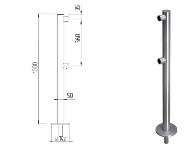 Стойка ограждения Oxgard съемная (ВЗР 1996Р01)