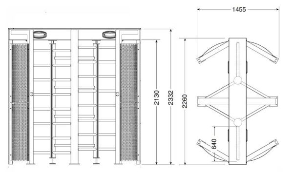 Турникет полноростовой двухпроходной Came Guardian PSGD3, уличный, из окрашенной стали Турникет полноростовой двухпроходной Came Guardian PSGD3, уличный, из окрашенной стали