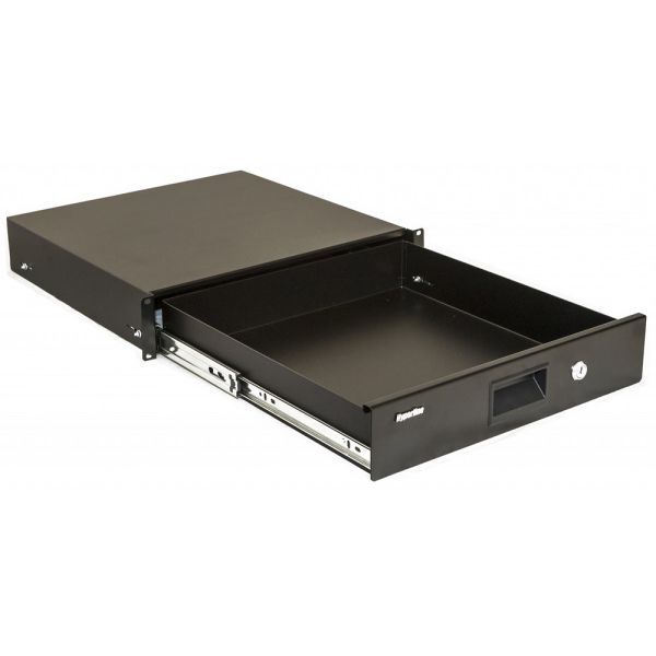 Полка для документов Hyperline TDR3-2U-460-RAL9004 с замком, 2U