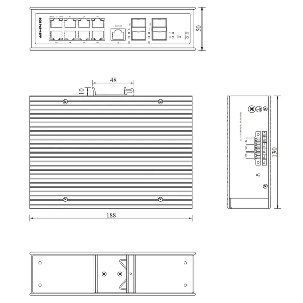 PoE-коммутатор RVi-1NSIM8GP-4S управляемый L2 сетевой