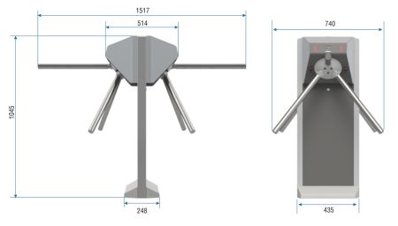 Двухпроходной турникет-трипод Carddex STL-04 (без планок)