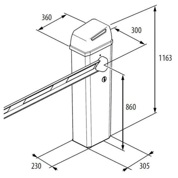 Шлагбаум автоматический FAAC B614/5 дюралайт, с прямоугольной стрелой 4.8 м