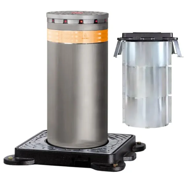 Комплект дорожного блокиратора Faac J275 SA INOX (600 мм) с фундаментным коробом, полуавтоматический, из нержавеющей стали