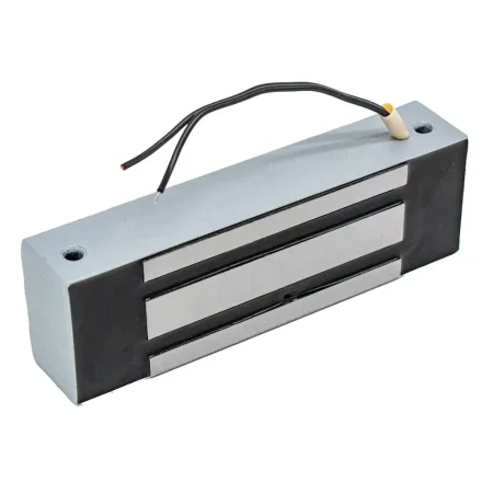 Электромагнитный замок AccordTec ML-300K с уголком, серебряный металлик