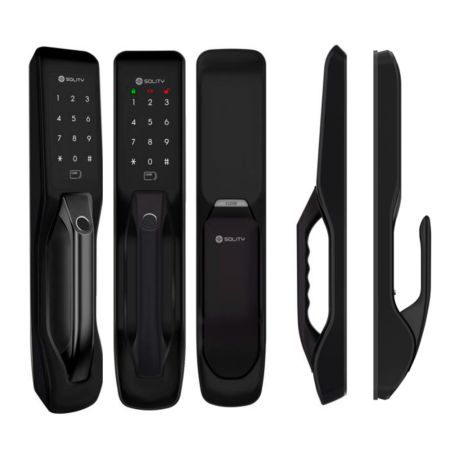 Электронный замок биометрический Solity GP-3000BK Black по отпечатку пальца, трехригельный