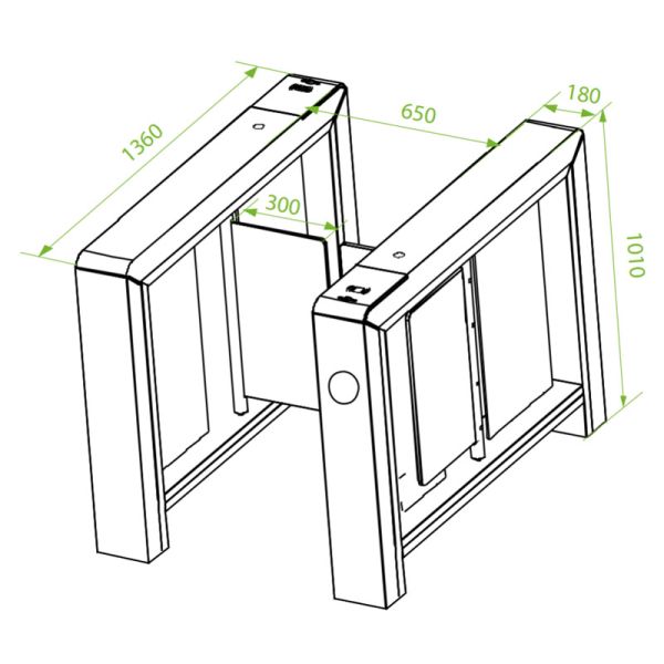 Скоростной распашной турникет ZKTeco Mars-B1011 с RFID считывателями