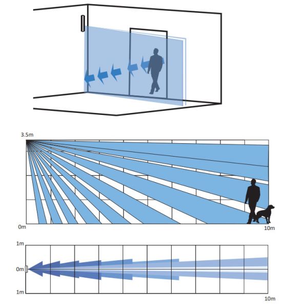 Беспроводной PIR-датчик движения HikVision AX PRO CurtainOut DS-PDC10AM-EG2-WE, типа "штора"
