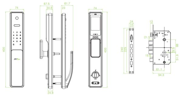 Мультибиометрический замок ZKTeco HBL400 c распознаванием лиц и Wi-Fi