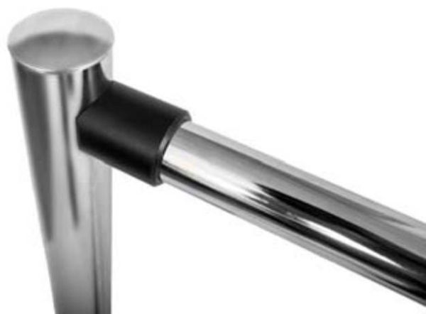 Комплект из двух хромированных горизонтальных поручней 0,5 м с муфтами для крепления к стойке