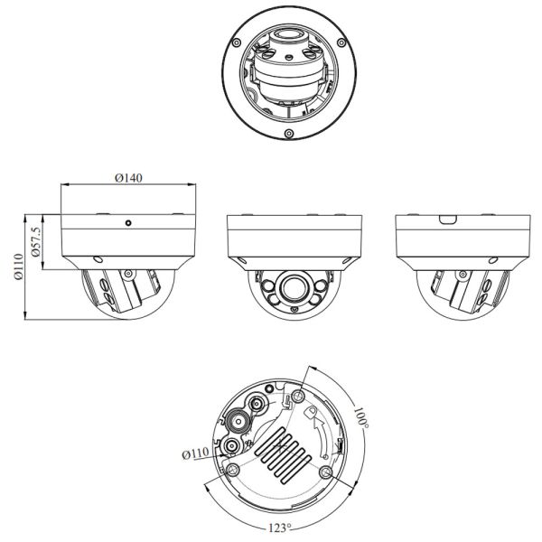 IP-видеокамера 5Мп RVi-2NCD5369 (2.7-13.5) RU с варифокальным объективом