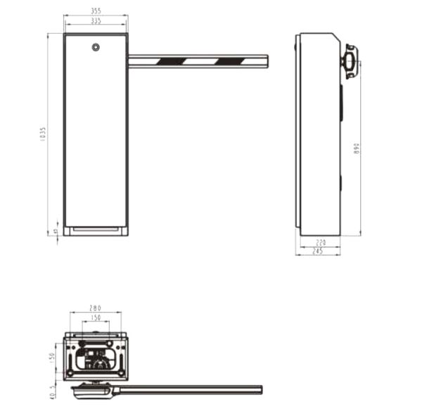 Шлагбаум автоматический Hikvision DS-TMG4B0-LA (3 м) со стрелой