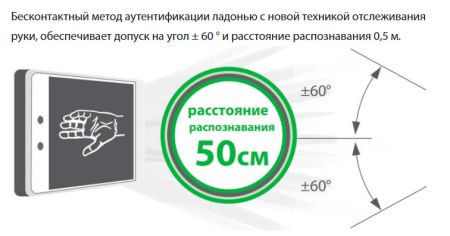 Мультибиометрический терминал УРВ ZKTeco SpeedFace-V4L с распознаванием лиц и ладони (без карт)