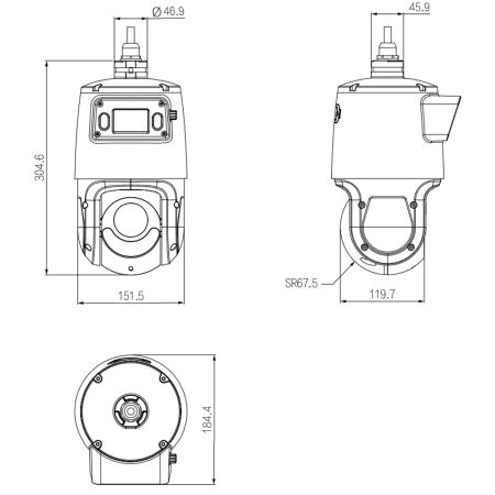 Двойная PTZ видеокамера 4Мп Dahua DH-SDT4E425-4F-GB-A-PV1 с ИИ и активным сдерживанием