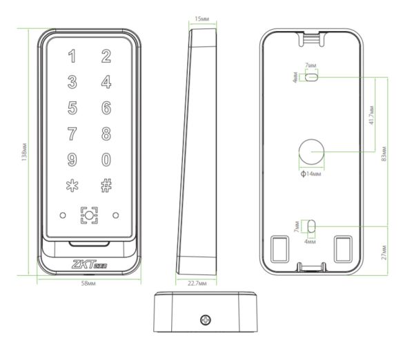 Считыватель QR-кода и RFID карт Em-Marine ZKTeco QR600-VK-E с клавиатурой