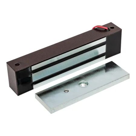 Электромагнитный замок ML-295KB с уголком, коричневый