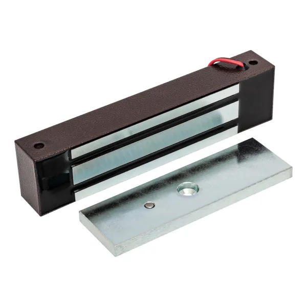 Электромагнитный замок ML-295KB с уголком, коричневый