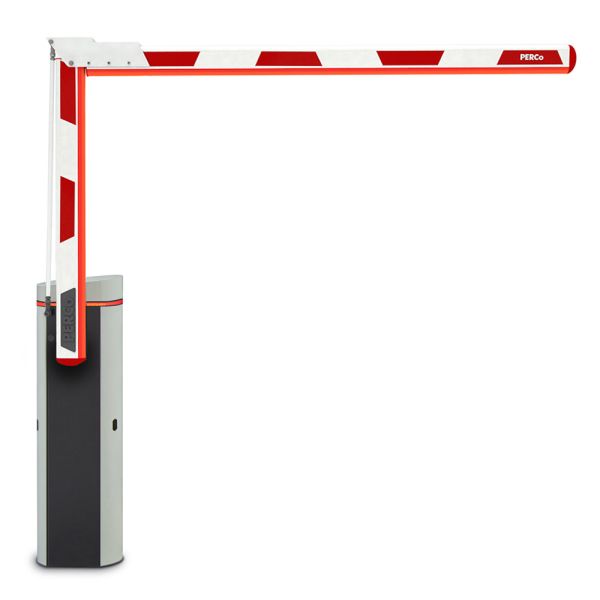 Шлагбаум автоматический PERCo GS04 со складной прямоугольной стрелой 4,3 м и встроенной системой обогрева