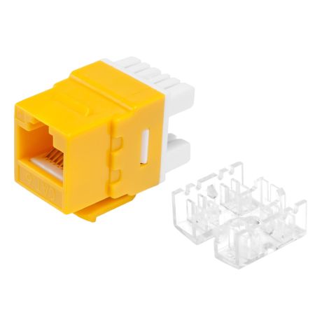 Модуль коммутационный ЛЮ-МКС-6.8К81, тип Keystone 180°, UTP, кат.6, желтый