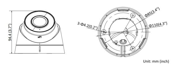 Уличная купольная IP-камера 2Мп HiWatch DS-I253M(B) (4 мм) с микрофоном