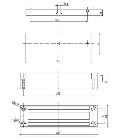 Электромагнитный замок dormakaba EM Premium EM 7500-F AH, уличный