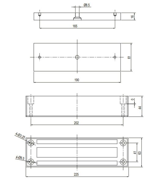 Электромагнитный замок dormakaba EM Premium EM 7500-F AH, уличный