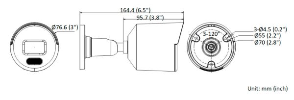Уличная IP-камера 4Мп HiWatch DS-I450L(C) (4 мм) с технологией ColorVu