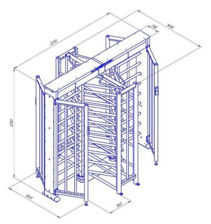 Турникет полноростовой двухпроходной Ростов-Дон ПР2/4М2