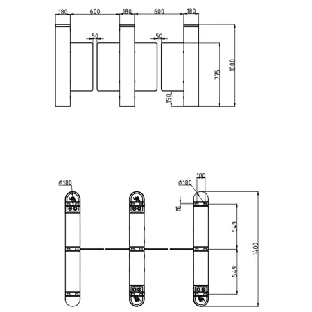 Турникет распашной Avix AV.SG.6657M уличный из нержавеющей стали