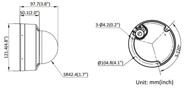 Антивандальная IP-камера 4Мп HiWatch DS-I452M(B) (4 мм) с микрофоном