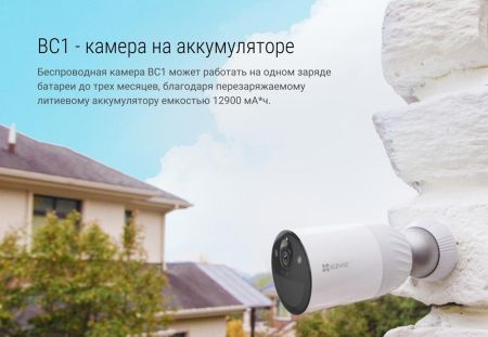Беспроводная Wi-Fi камера Ezviz BC1 kit с базовой станцией