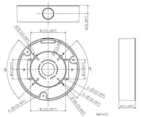 Монтажная коробка Wisenet SBF-100B1 для видеокамер