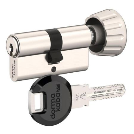 Евроцилиндр dormakaba matrix plus, ключ-вертушка, никель, 5 ключей