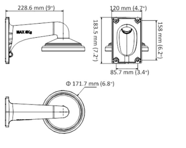 Настенный кронштейн HikVision DS-1605ZJ для скоростных поворотных камер