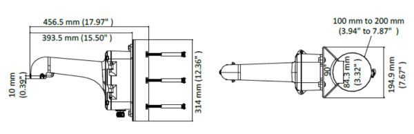 Кронштейн HikVision DS-1604ZJ-box-pole-P на столб, с монтажной коробкой