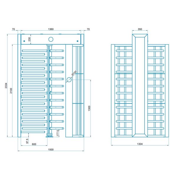 Полноростовой роторный турникет Блокпост Спектр СТ 1 Полноростовой роторный турникет Блокпост Спектр СТ 1
