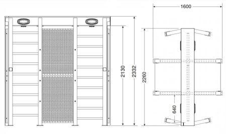 Турникет полноростовой двухпроходной Came Guardian PSGD4, уличный, из окрашенной стали